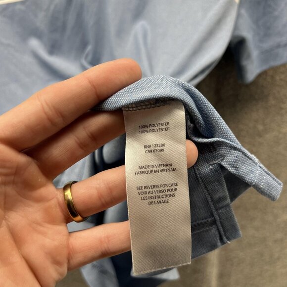 Travis Mathew Polo Shirt Mens Medium Blue Pebble Beach Golf Links Performance - Picture 11 of 14